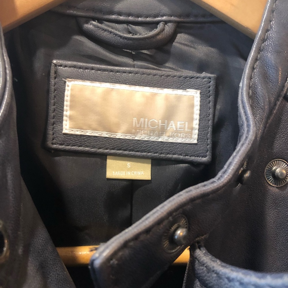 Gray Michael Kors leather jacket - Picture 5 of 7